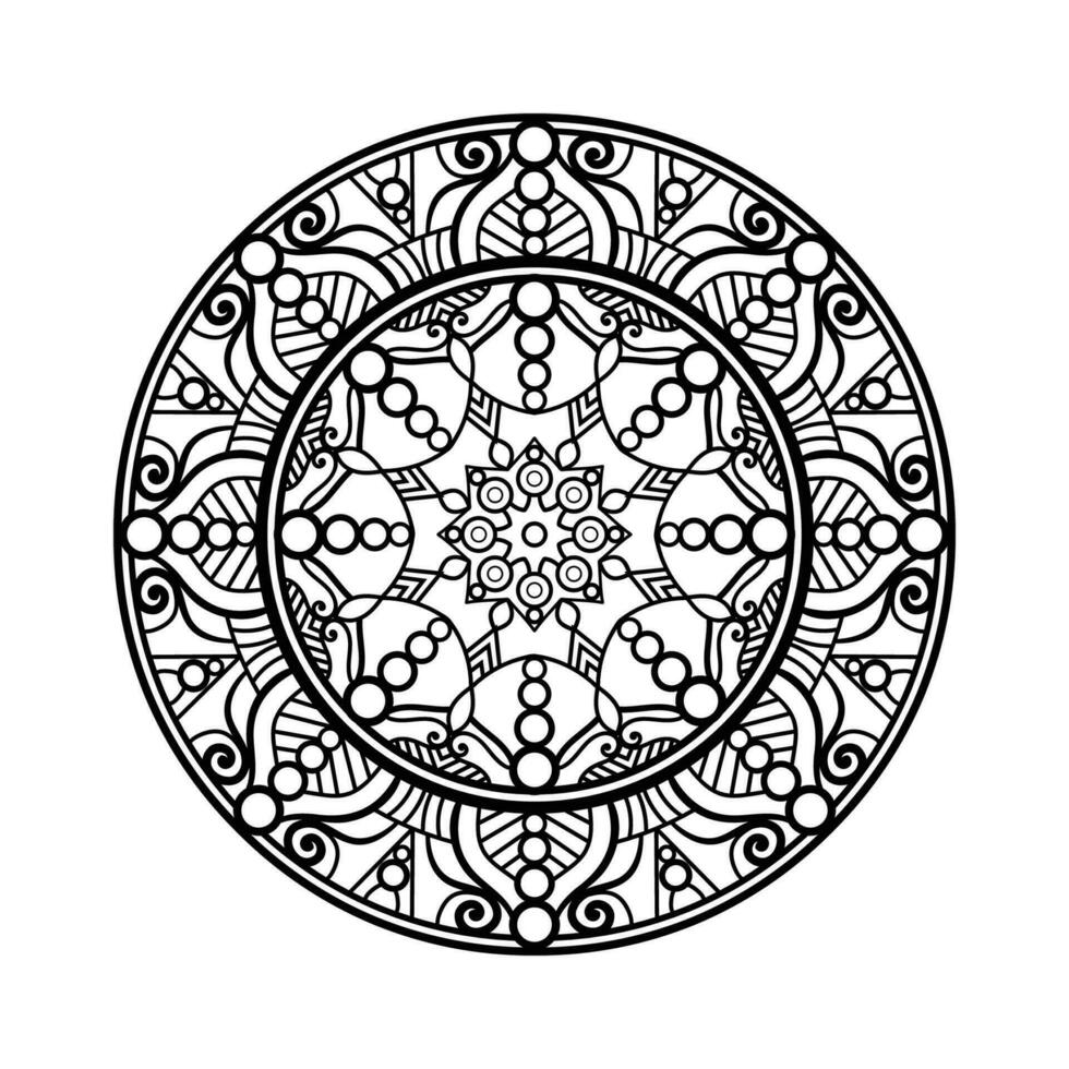 decoratief mandala en patroon voor mehndi, bruiloft, tatoeëren, Islam, Indisch, Arabisch. schets mandala's kleur boek bladzijde. vector