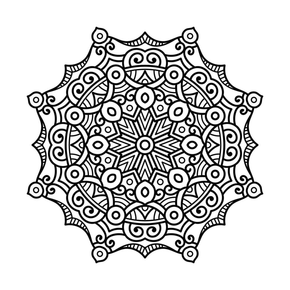 decoratief mandala en patroon voor mehndi, bruiloft, tatoeëren, Islam, Indisch, Arabisch. schets mandala's kleur boek bladzijde. vector