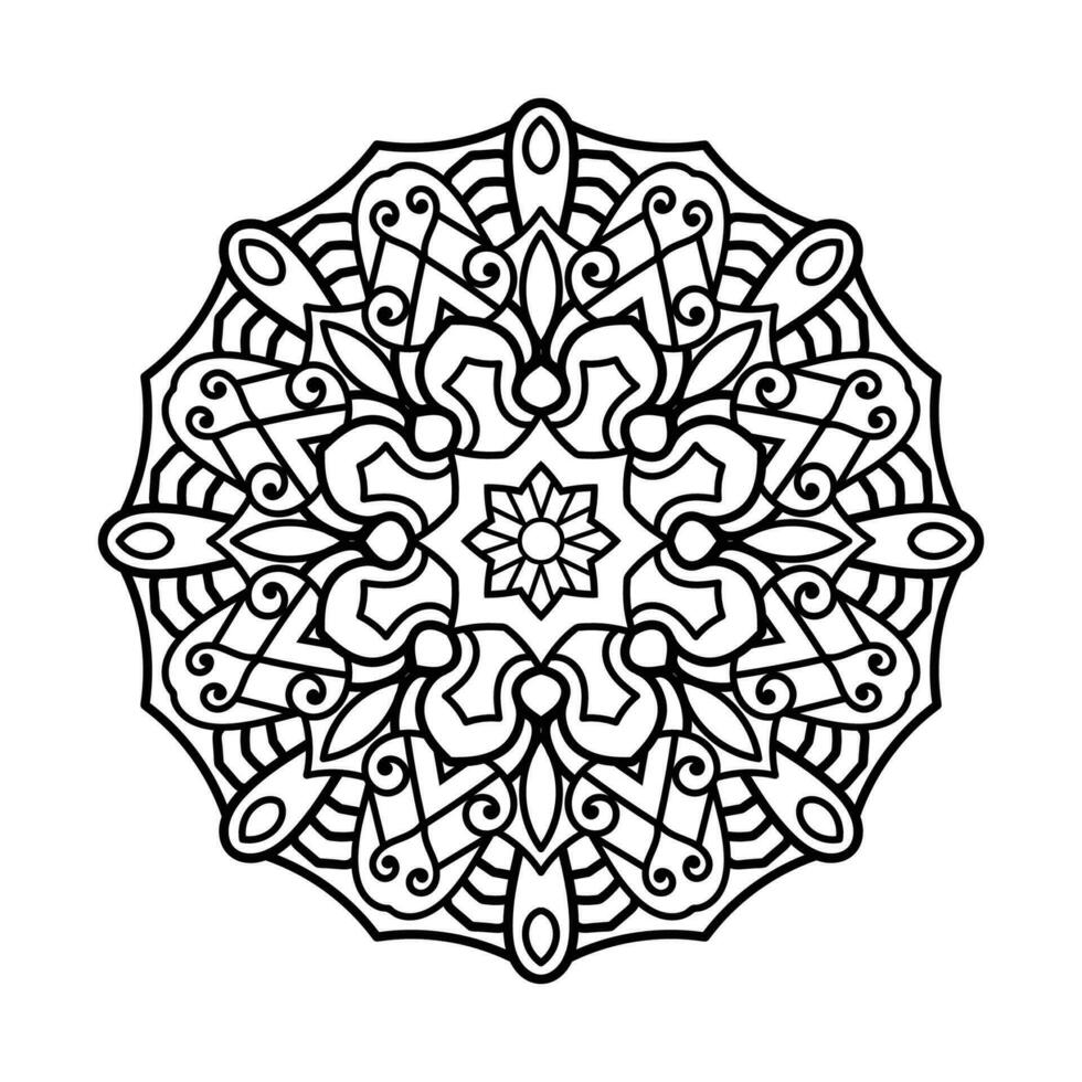 decoratief mandala en patroon voor mehndi, bruiloft, tatoeëren, Islam, Indisch, Arabisch. schets mandala's kleur boek bladzijde. vector
