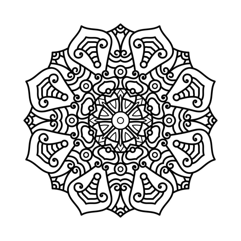 decoratief mandala en patroon voor mehndi, bruiloft, tatoeëren, Islam, Indisch, Arabisch. schets mandala's kleur boek bladzijde. vector