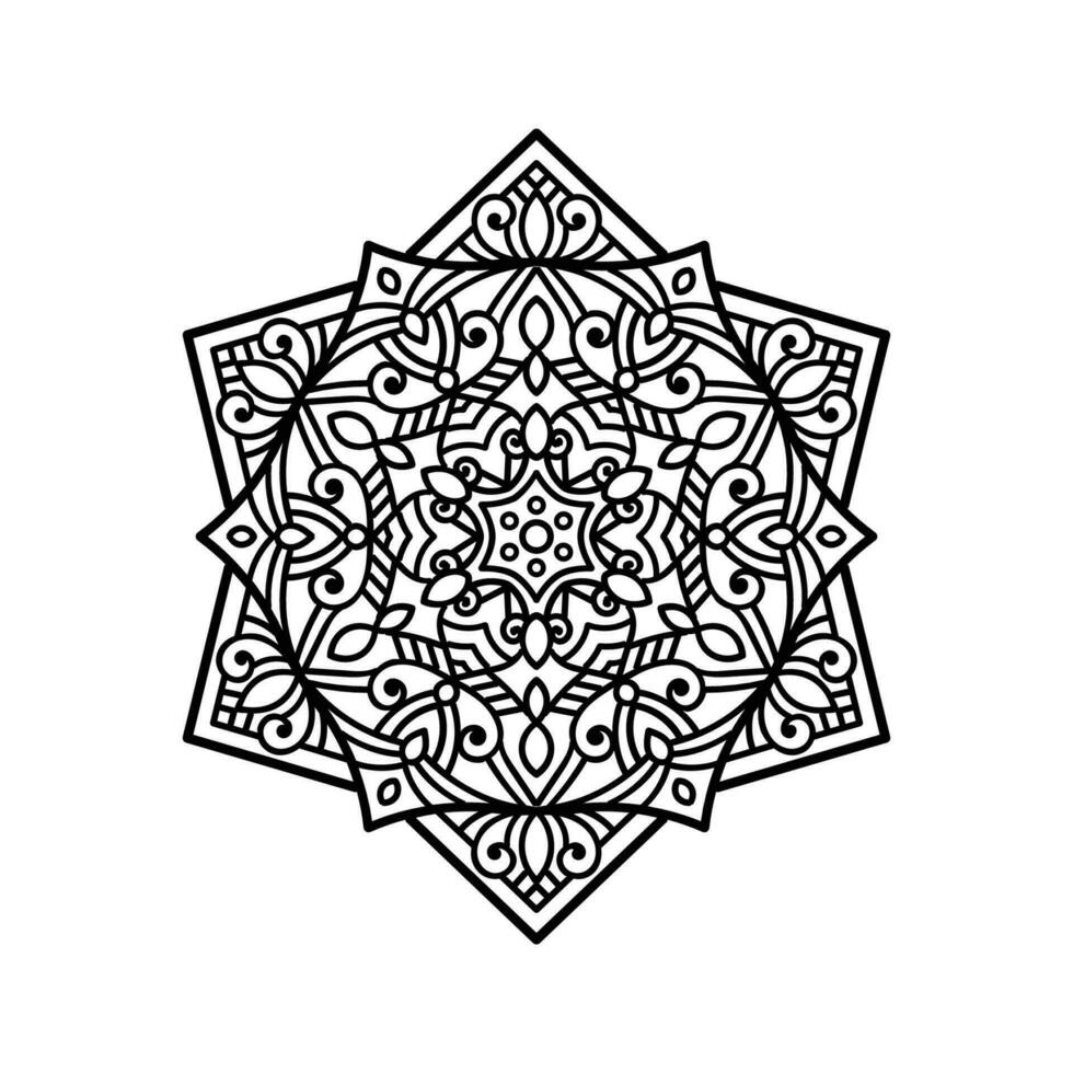 decoratief mandala en patroon voor mehndi, bruiloft, tatoeëren, Islam, Indisch, Arabisch. schets mandala's kleur boek bladzijde. vector