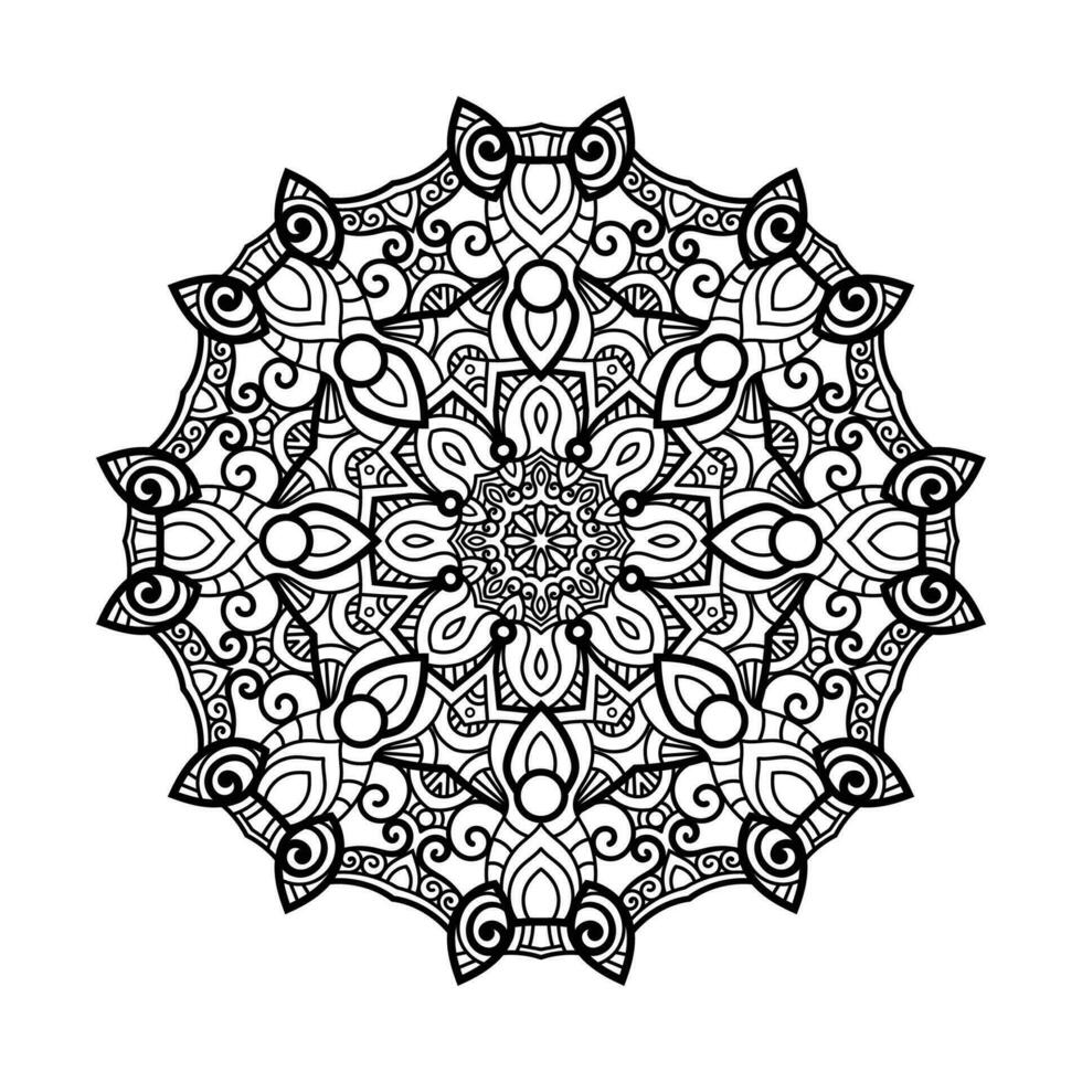 decoratief mandala en patroon voor mehndi, bruiloft, tatoeëren, Islam, Indisch, Arabisch. schets mandala's kleur boek bladzijde. vector