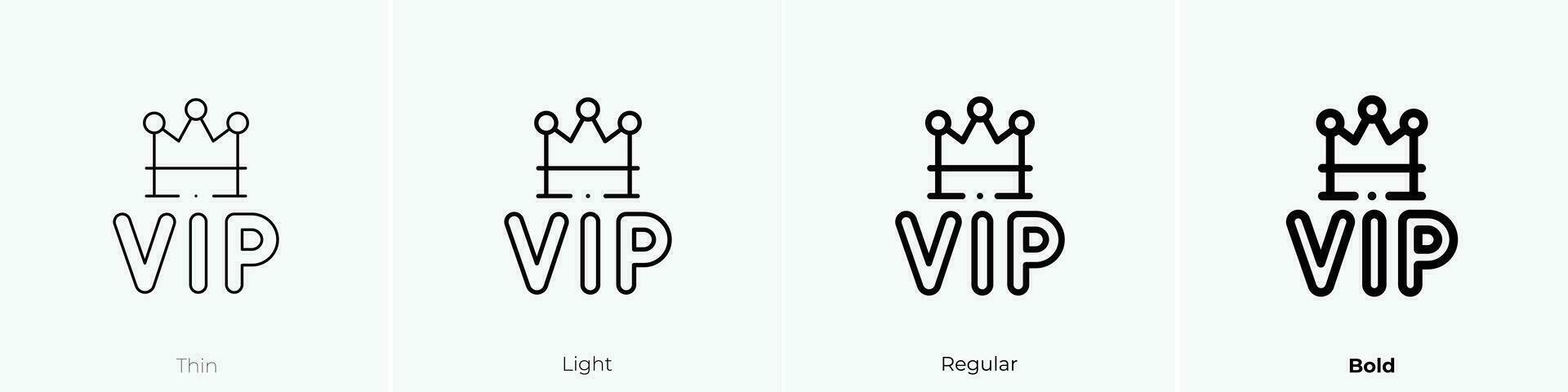 vip icoon. dun, licht, regelmatig en stoutmoedig stijl ontwerp geïsoleerd Aan wit achtergrond vector