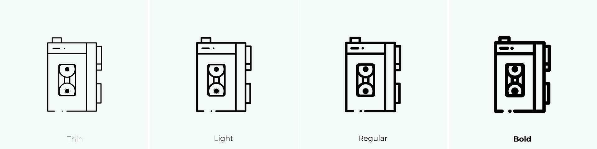 walkman icoon. dun, licht, regelmatig en stoutmoedig stijl ontwerp geïsoleerd Aan wit achtergrond vector