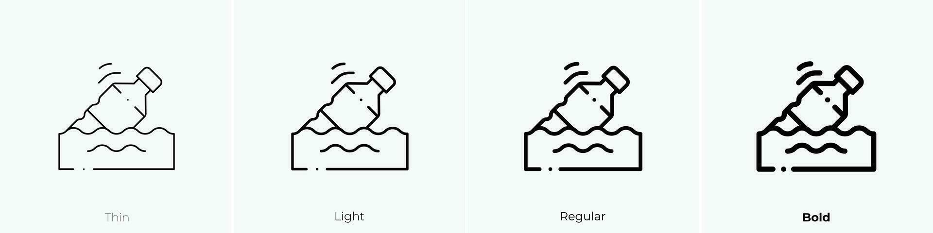 water verontreiniging icoon. dun, licht, regelmatig en stoutmoedig stijl ontwerp geïsoleerd Aan wit achtergrond vector