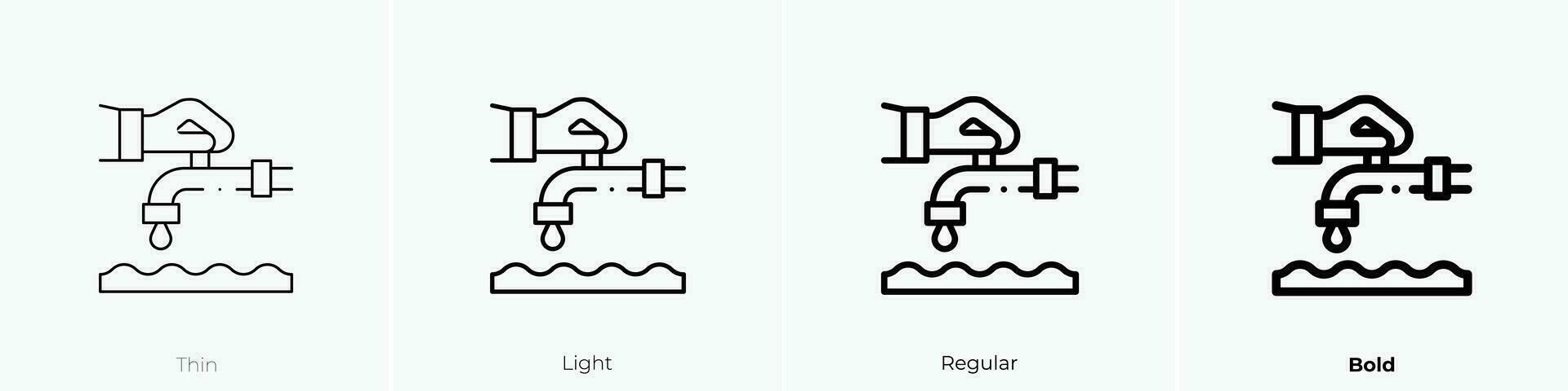 water besparing icoon. dun, licht, regelmatig en stoutmoedig stijl ontwerp geïsoleerd Aan wit achtergrond vector