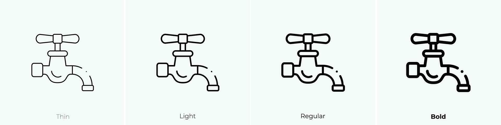 water kraan icoon. dun, licht, regelmatig en stoutmoedig stijl ontwerp geïsoleerd Aan wit achtergrond vector