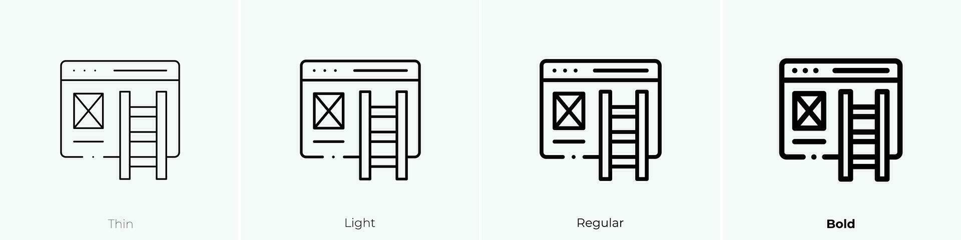 web onderhoud icoon. dun, licht, regelmatig en stoutmoedig stijl ontwerp geïsoleerd Aan wit achtergrond vector