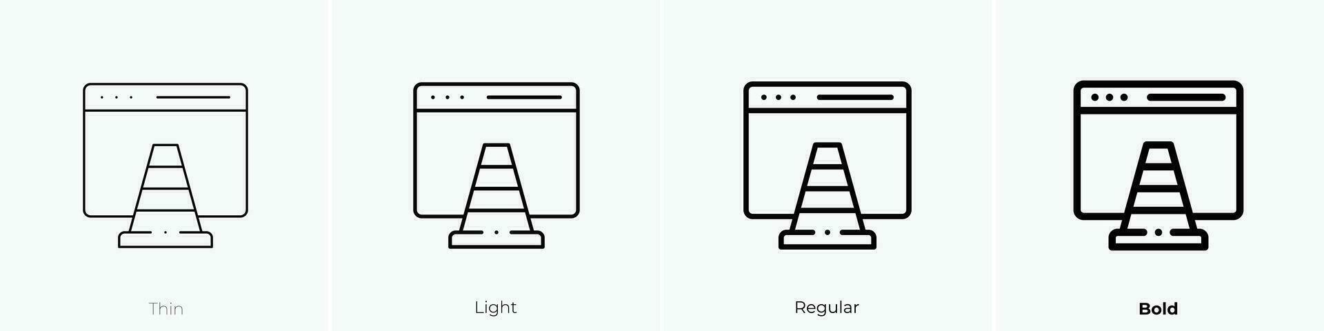 web onderhoud icoon. dun, licht, regelmatig en stoutmoedig stijl ontwerp geïsoleerd Aan wit achtergrond vector