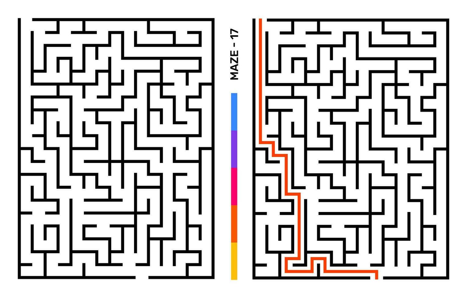 abstract doolhof puzzel labyrint met binnenkomst en Uitgang. doolhof voor werkzaamheid boek. probleemoplossing puzzels spellen voor werkboek. vector illustratie - eps 10