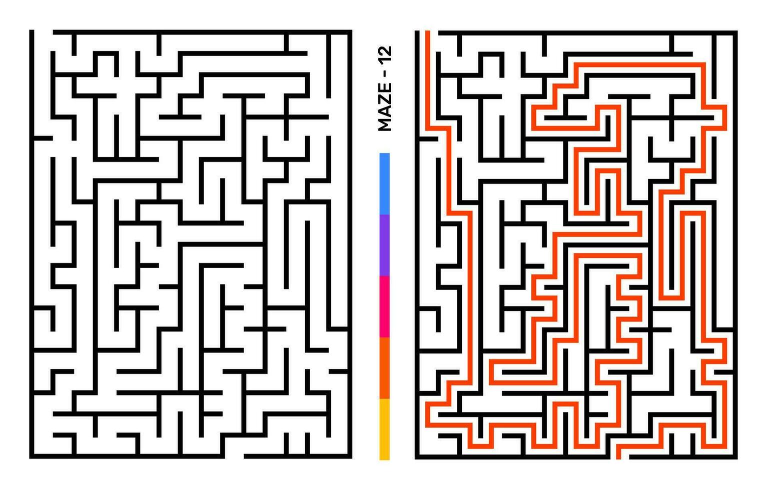 abstract doolhof puzzel labyrint met binnenkomst en Uitgang. doolhof voor werkzaamheid boek. probleemoplossing puzzels spellen voor werkboek. vector illustratie - eps 10