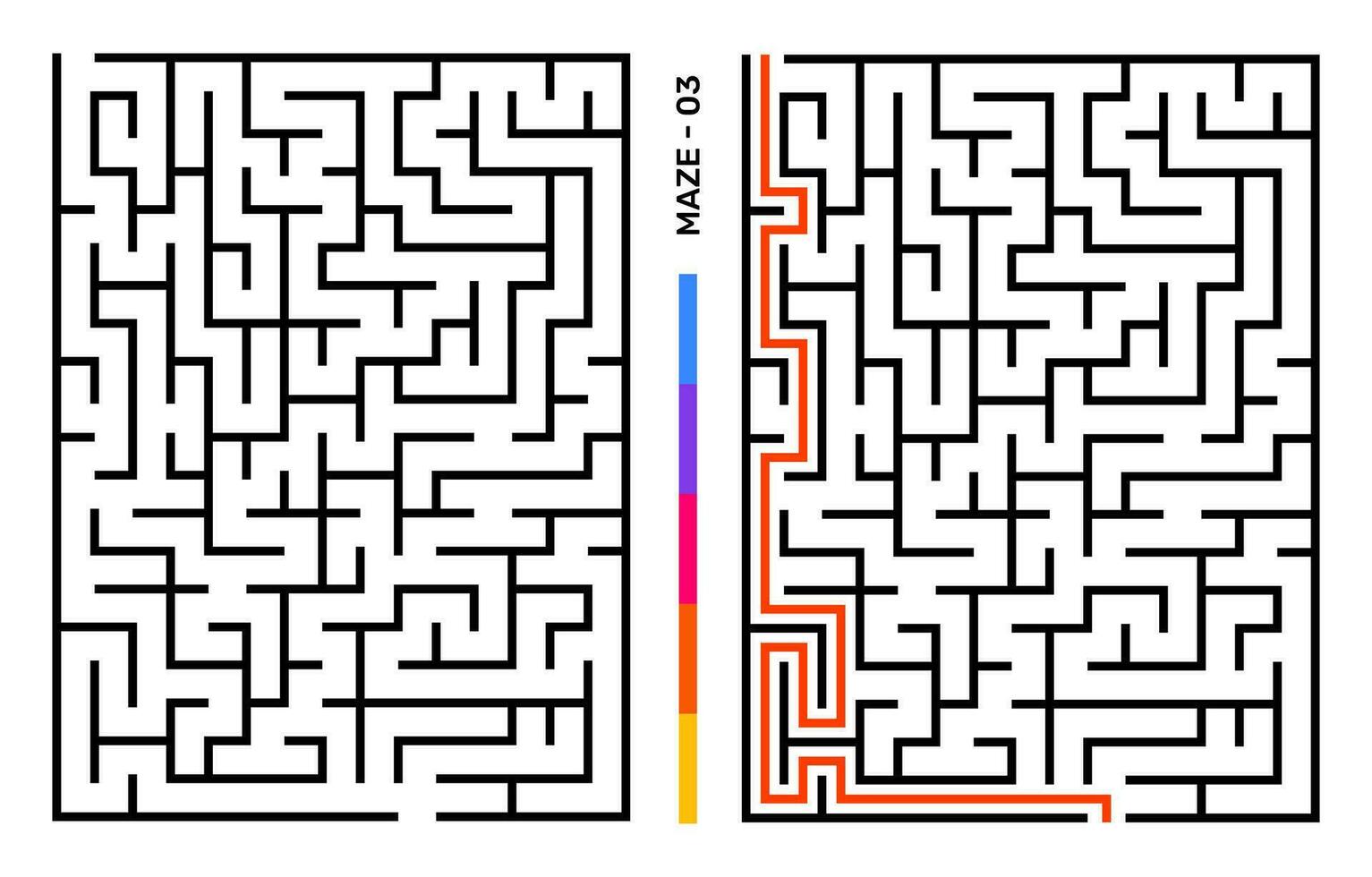 abstract doolhof puzzel labyrint met binnenkomst en Uitgang. doolhof voor werkzaamheid boek. probleemoplossing puzzels spellen voor werkboek. vector illustratie - eps 10