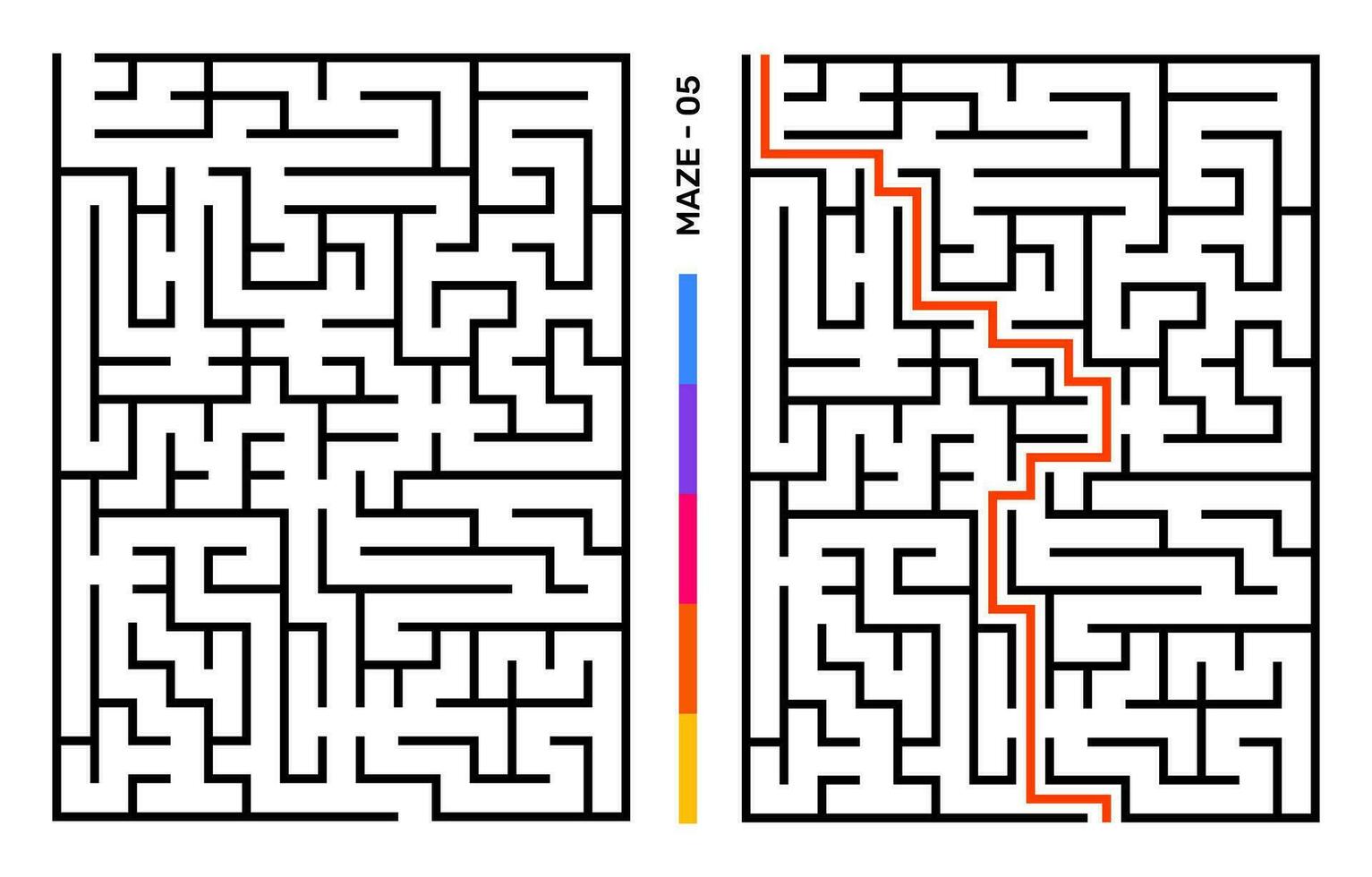 abstract doolhof puzzel labyrint met binnenkomst en Uitgang. doolhof voor werkzaamheid boek. probleemoplossing puzzels spellen voor werkboek. vector illustratie - eps 10