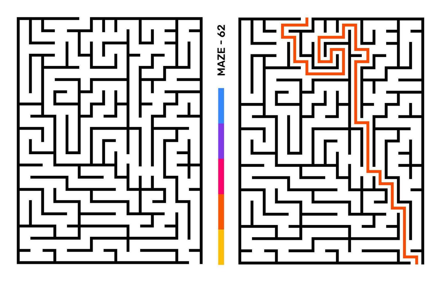 abstract doolhof puzzel labyrint met binnenkomst en Uitgang. doolhof voor werkzaamheid boek. probleemoplossing puzzels spellen voor werkboek. vector illustratie - eps 10