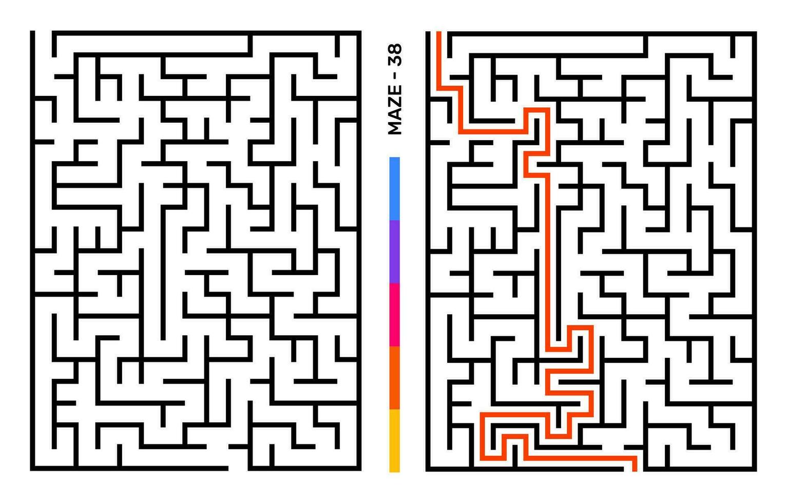 abstract doolhof puzzel labyrint met binnenkomst en Uitgang. doolhof voor werkzaamheid boek. probleemoplossing puzzels spellen voor werkboek. vector illustratie - eps 10