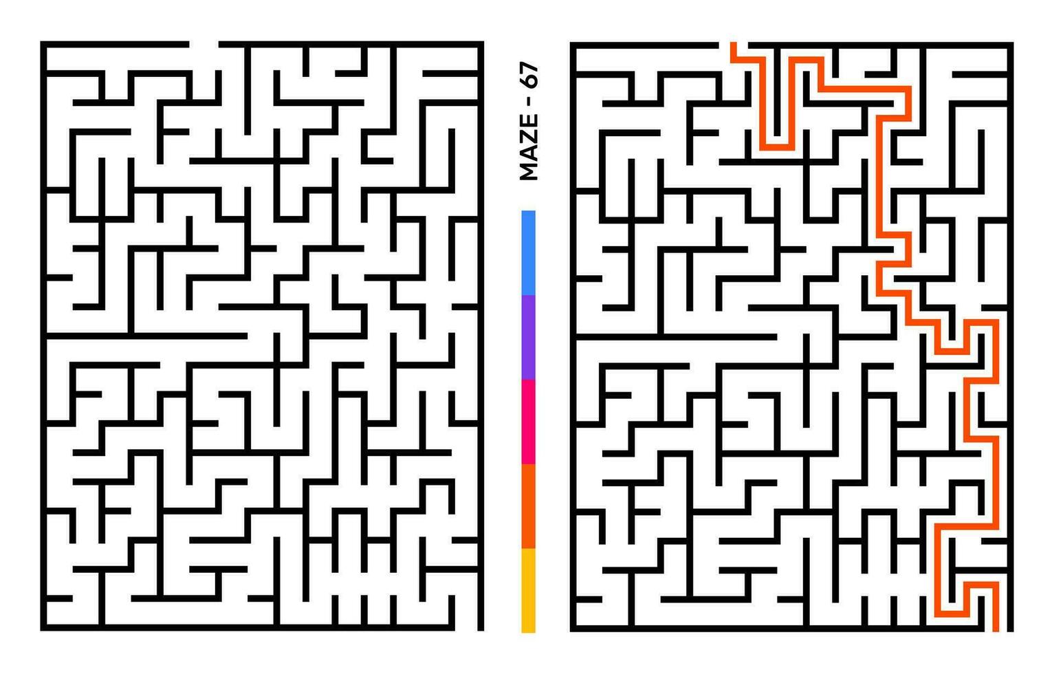 abstract doolhof puzzel labyrint met binnenkomst en Uitgang. doolhof voor werkzaamheid boek. probleemoplossing puzzels spellen voor werkboek. vector illustratie - eps 10