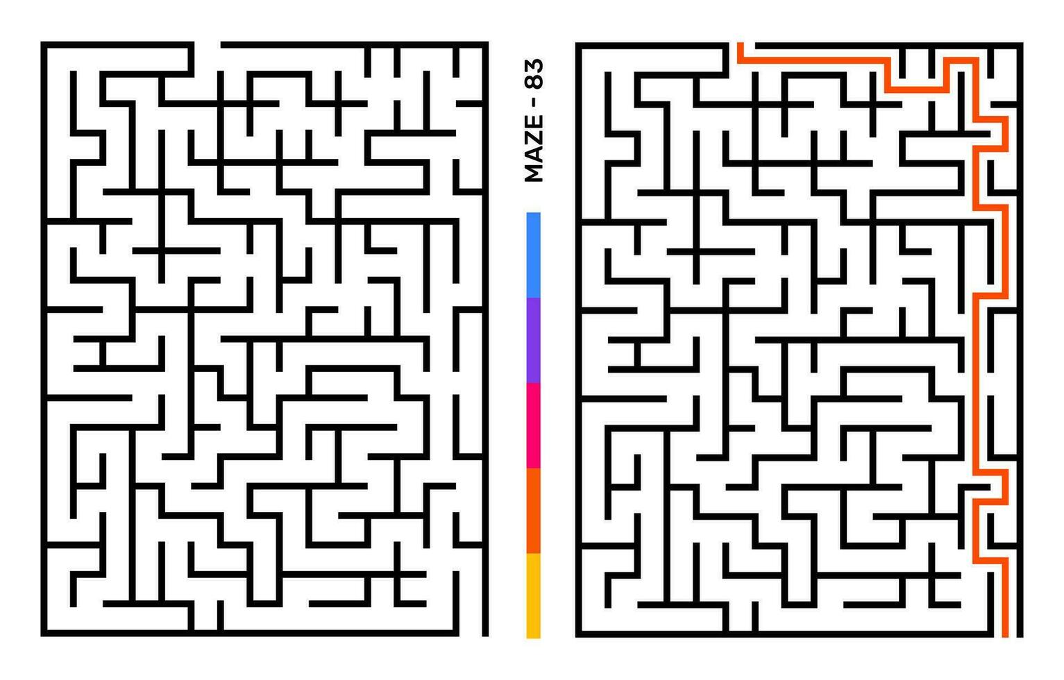 abstract doolhof puzzel labyrint met binnenkomst en Uitgang. doolhof voor werkzaamheid boek. probleemoplossing puzzels spellen voor werkboek. vector illustratie - eps 10