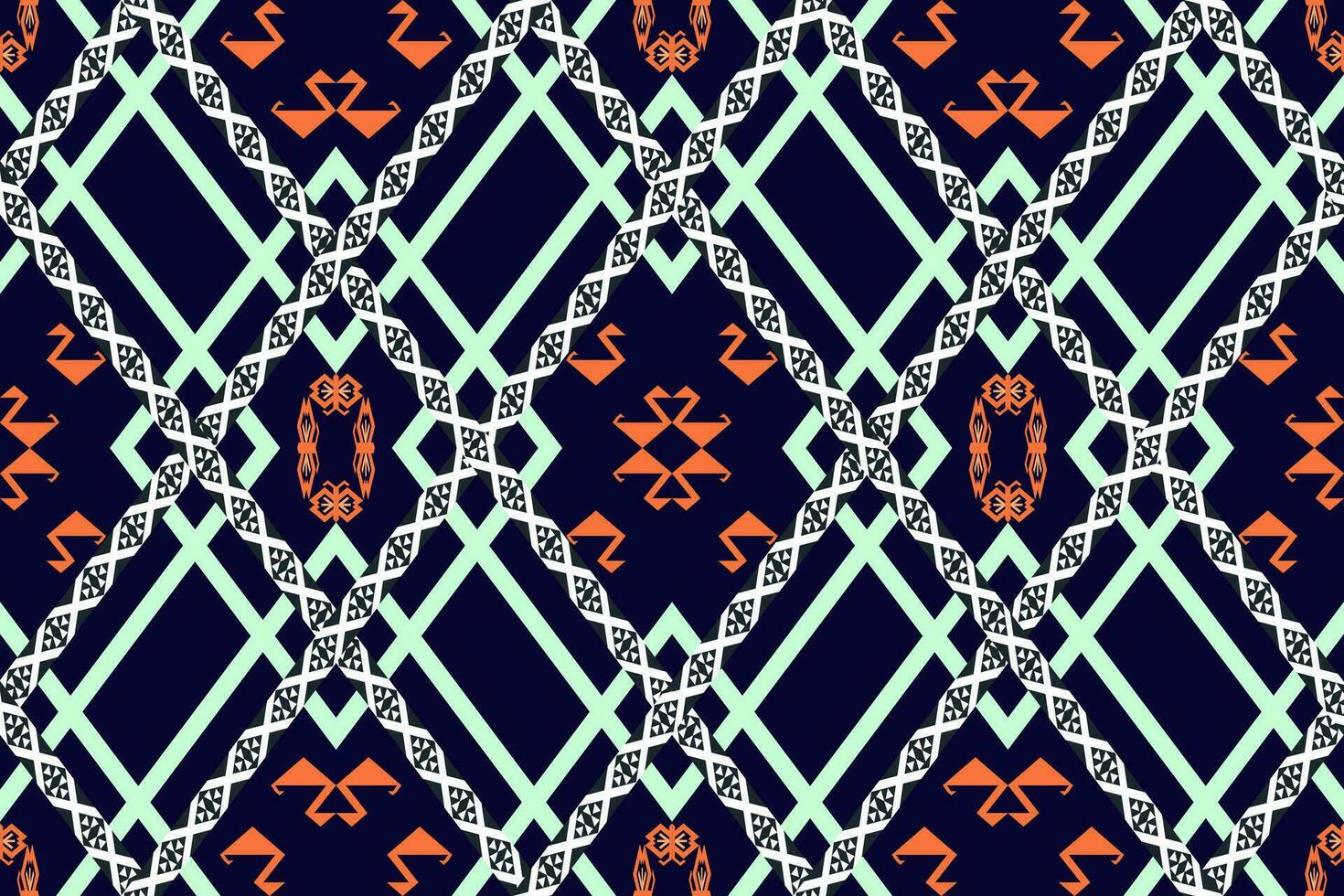 etnisch abstract ikat. naadloos patroon in stam, volk borduurwerk. aztec meetkundig kunst ornament print ontwerp voor tapijt, behang, kleding, inpakken, kleding stof, omslag, textiel.stijl maxican, indain vector