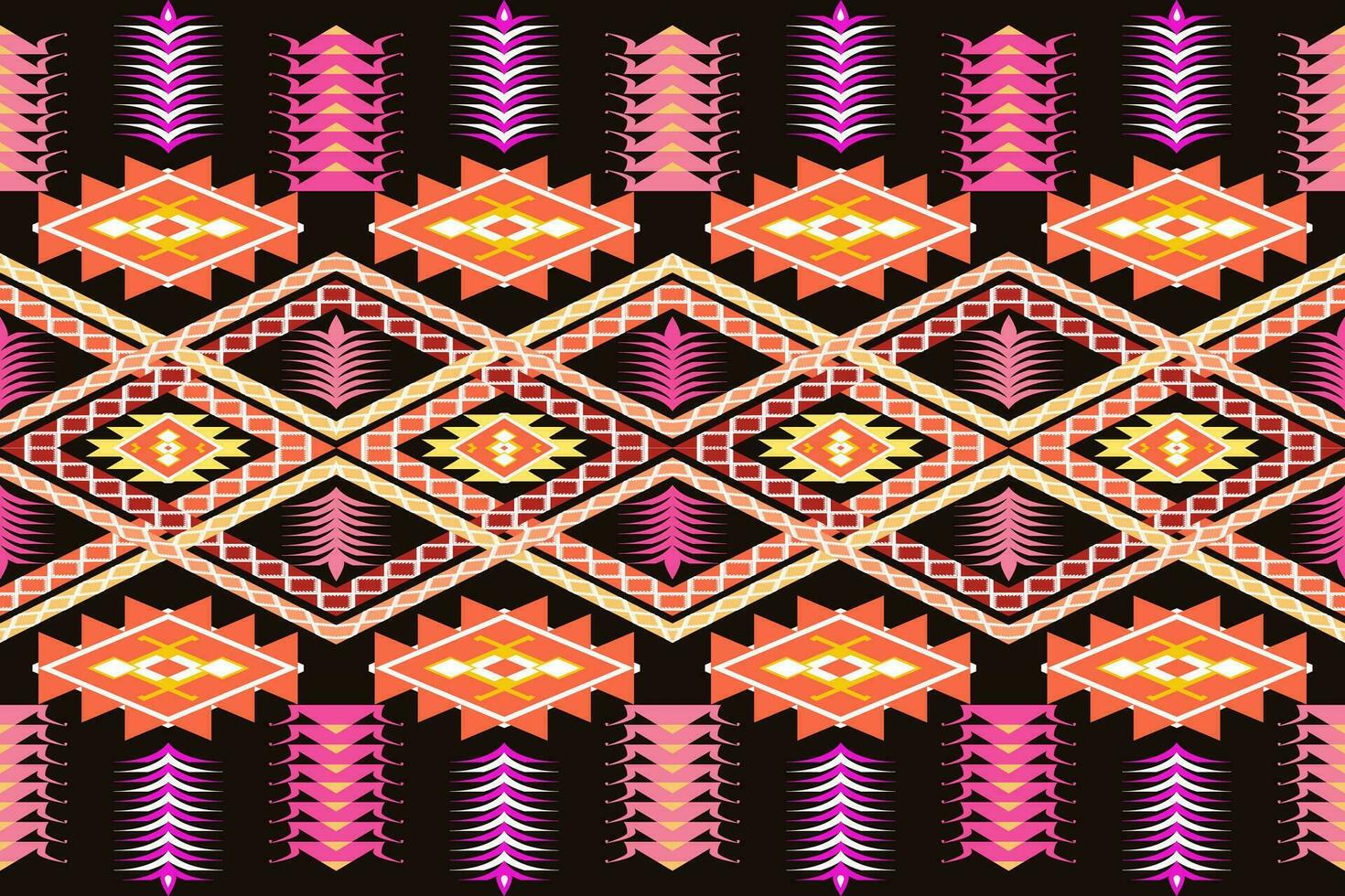 aztec meetkundig patroon voor levendig kleur.damast stijl patroon voor textiel en decoratie.etnisch abstract ikat.naadloos patroon in tribaal.inheems aztec boho vector ontwerp.