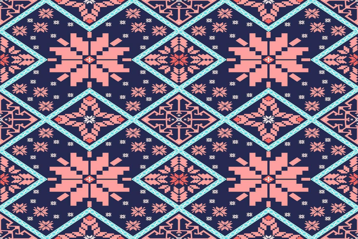 etnisch abstract ikat.naadloos patroon in tribaal.inheems aztec boho vector ontwerp.kleurrijk Aziatisch stijl bloemen patroon.ikat meetkundig volk sieraad.tribal etnisch vector structuur