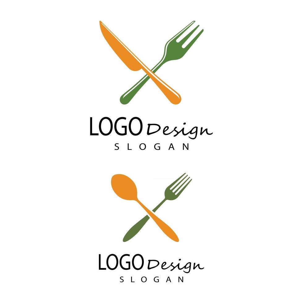 lepel en vork logo sjabloon illustratie vector