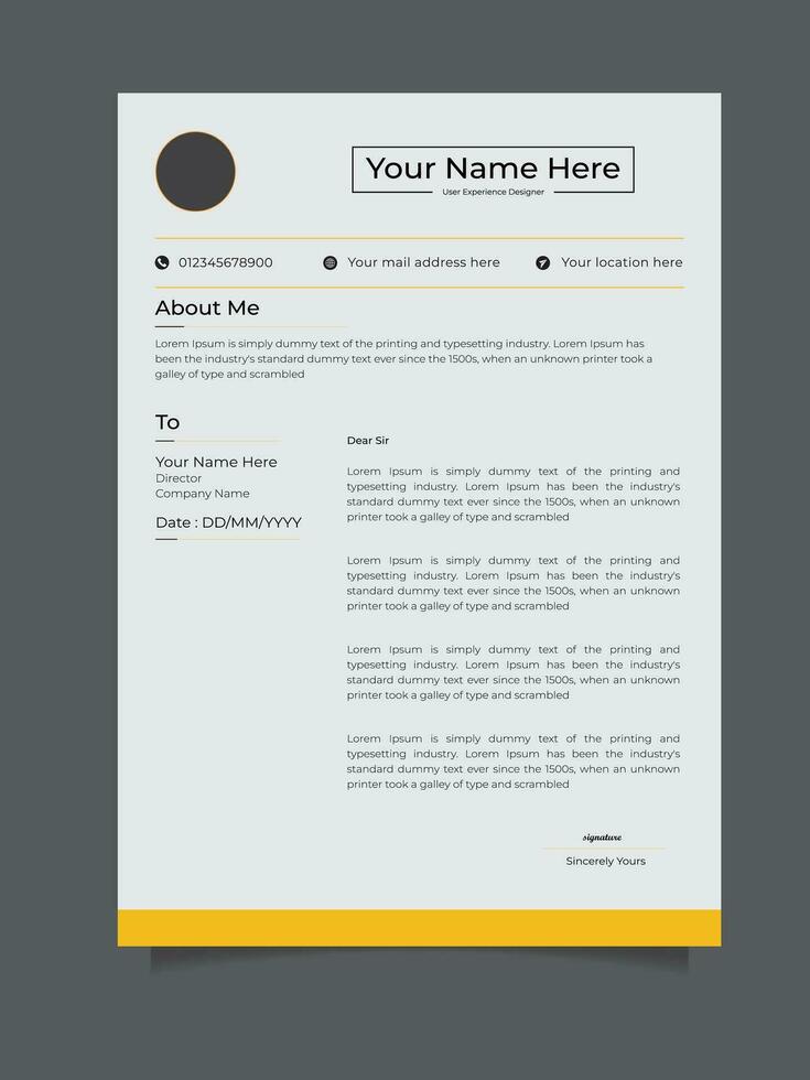 minimalistische CV en Hoes brief ontwerp sjabloon vector