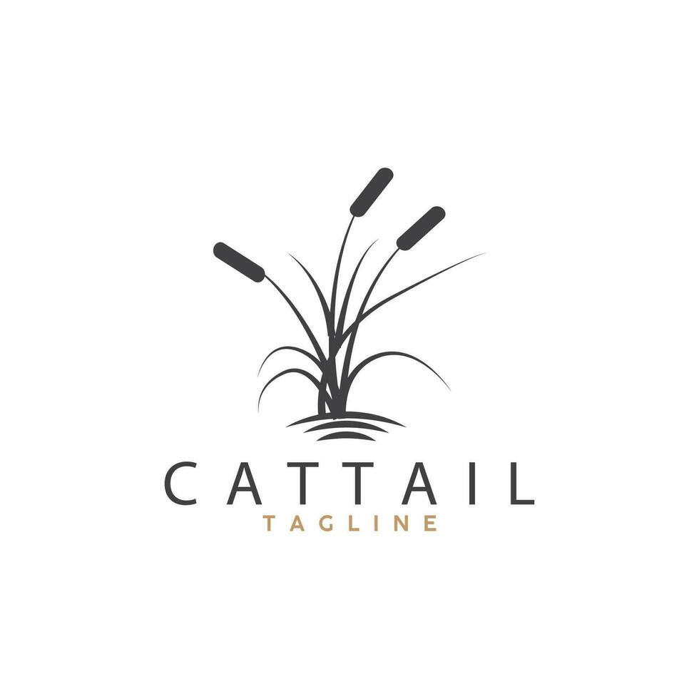 cattail logo ontwerp vector gemakkelijk illustratie symbool sjabloon