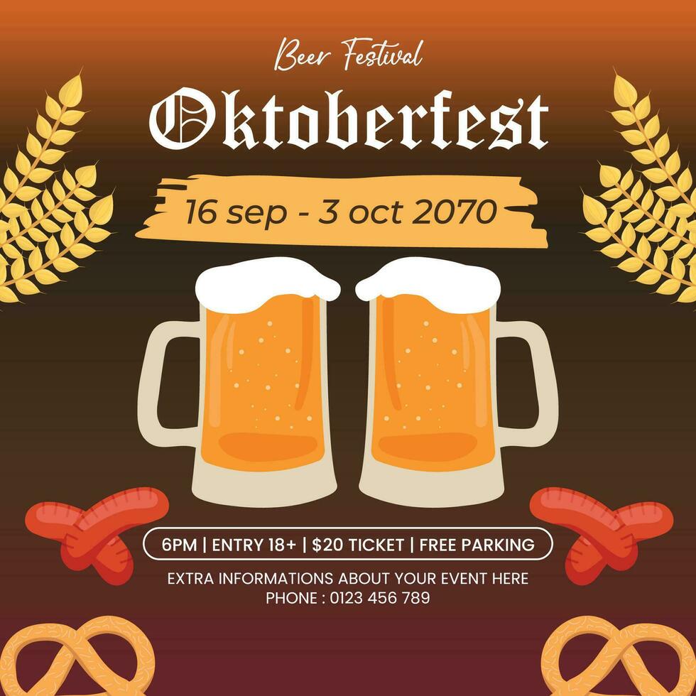 oktoberfeest bier festival poster of folder sjabloon vector illustratie