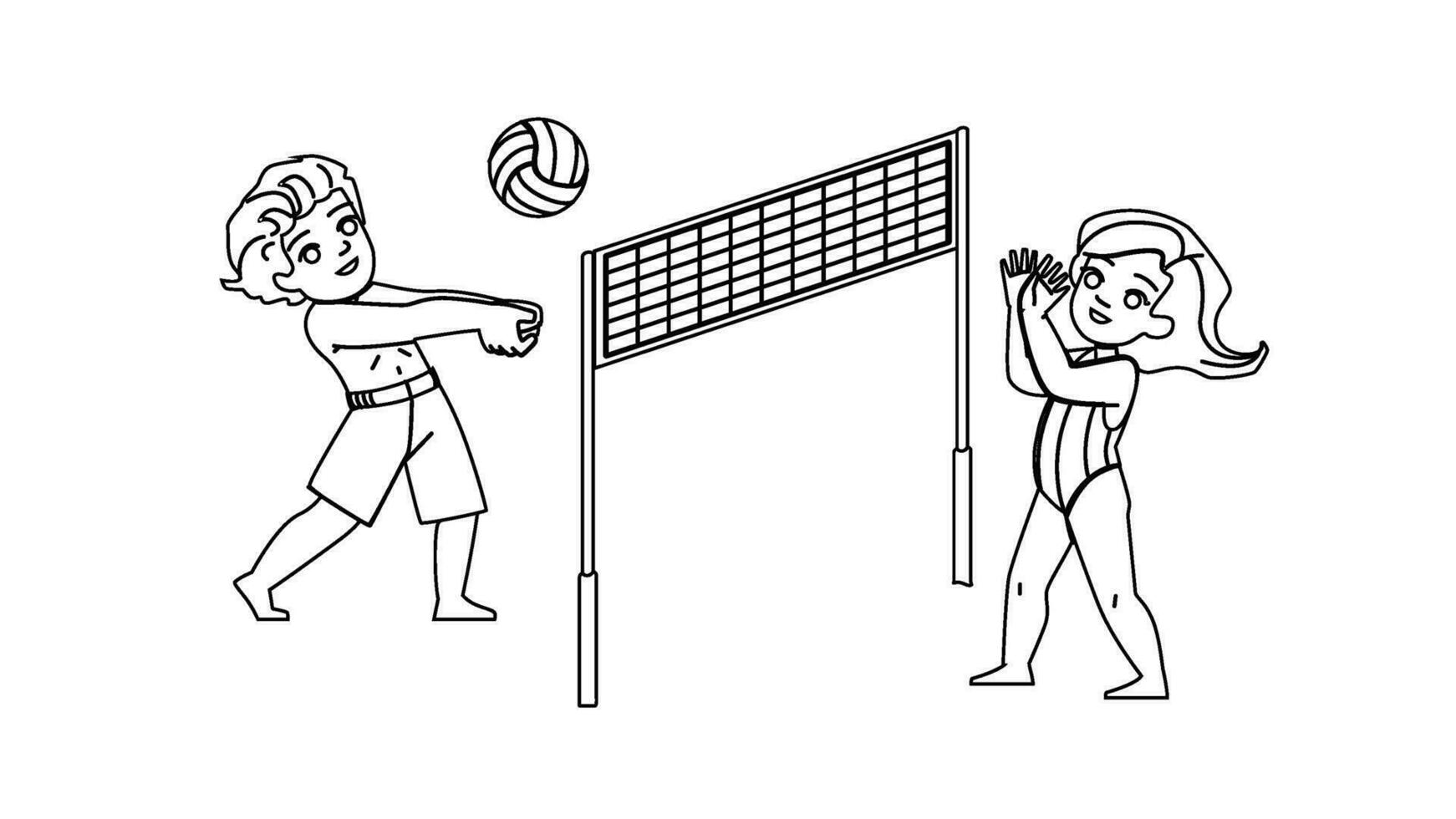 strand volleybal kind vector