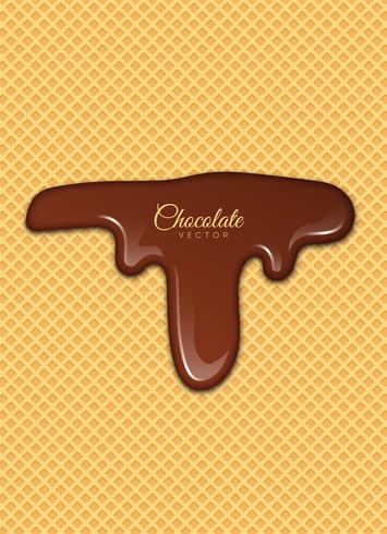 Vloeibare chocolade of bruine verf. Vector illustratie.