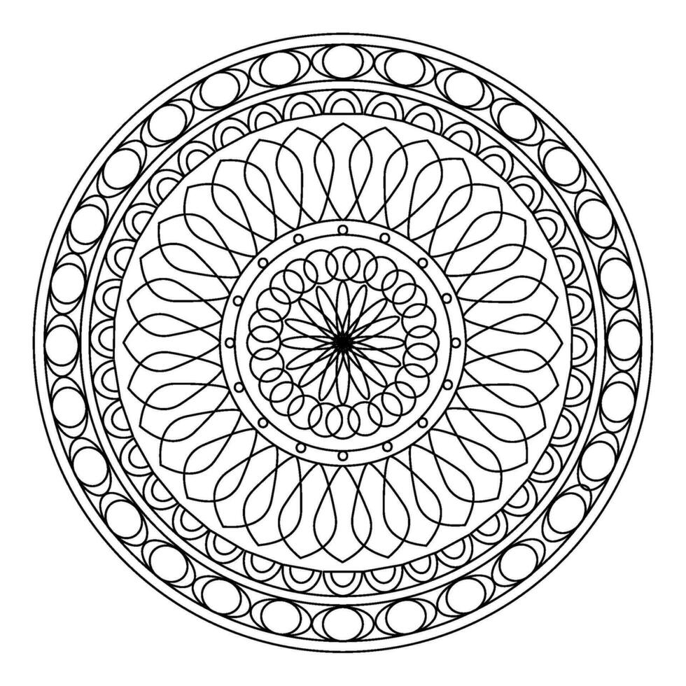 geïsoleerd kleurloos mandala patroon tekening vector