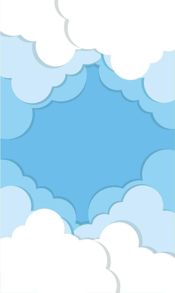 groep van gelaagde wolken papier kunst stijl vector