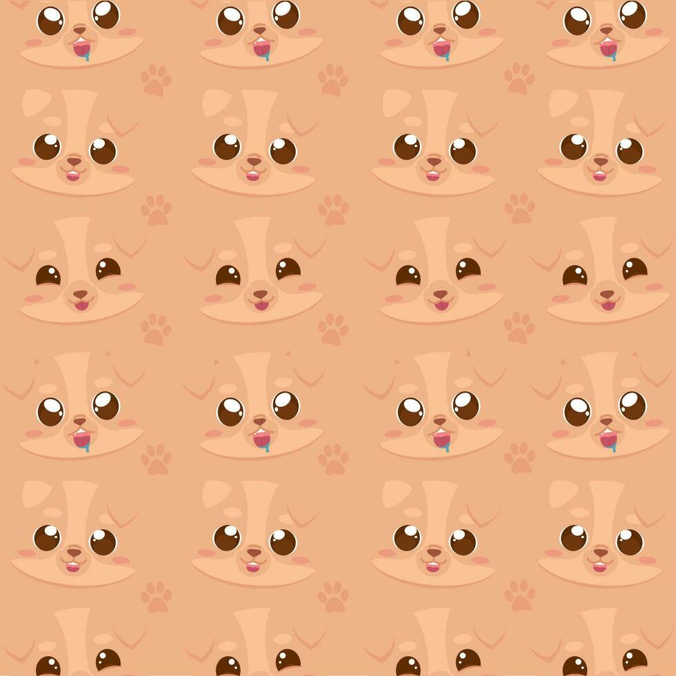 naadloos patroon achtergrond met hond emoji avatars vector