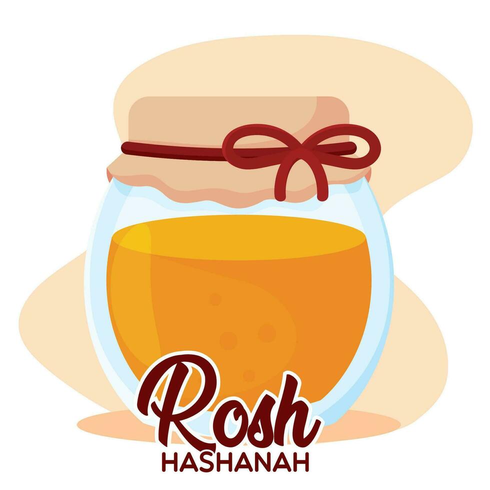 geïsoleerd gekleurde honing pot Rosh hashanah vector