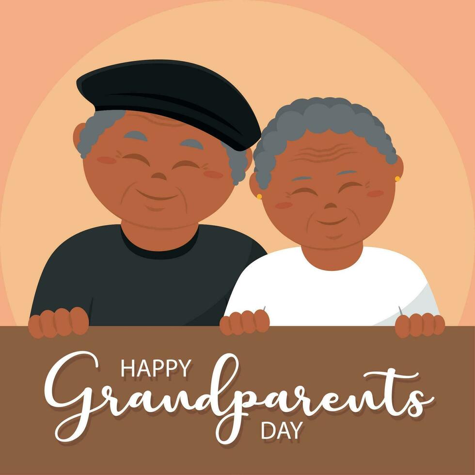 schattig grootmoeder en opa paar tekens gelukkig grootouders dag vector