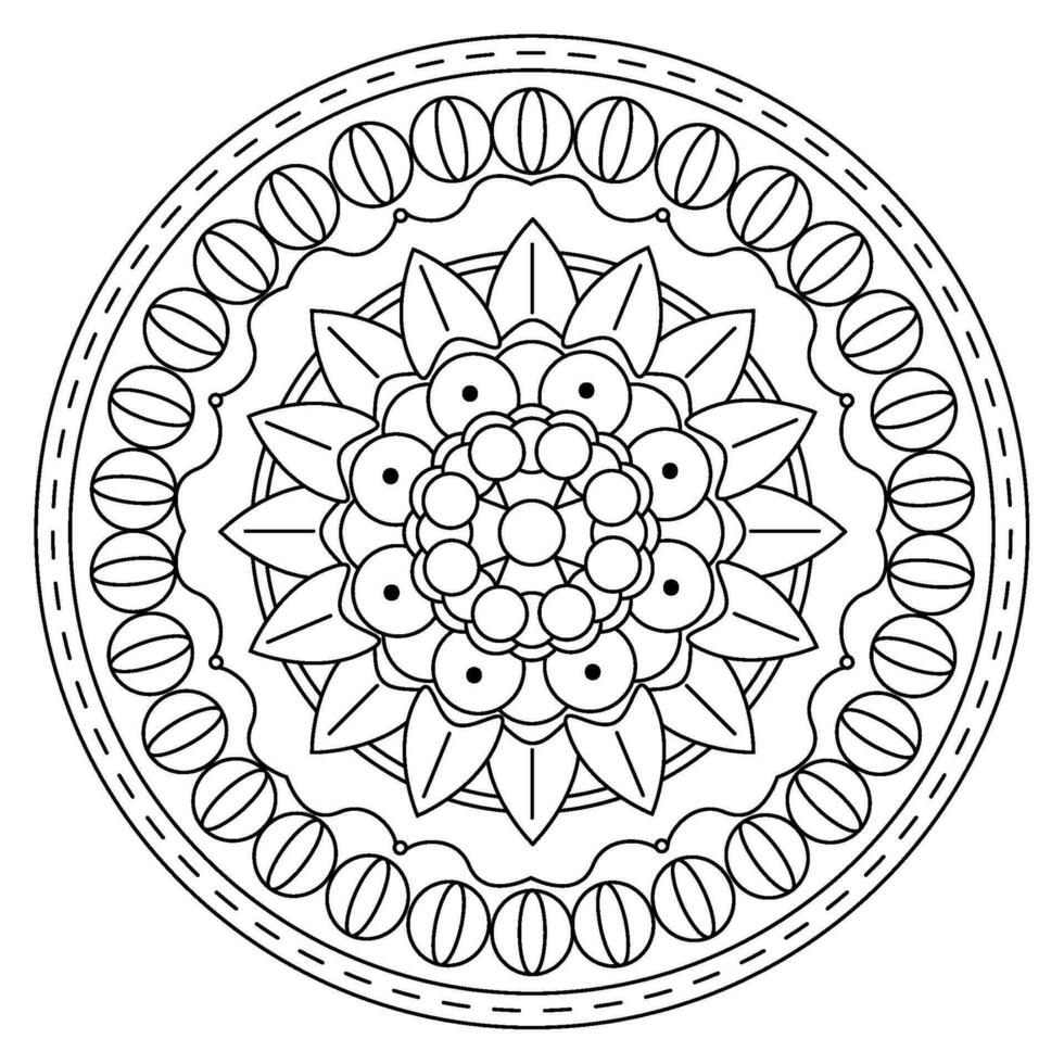 geïsoleerd kleurloos mandala patroon tekening vector