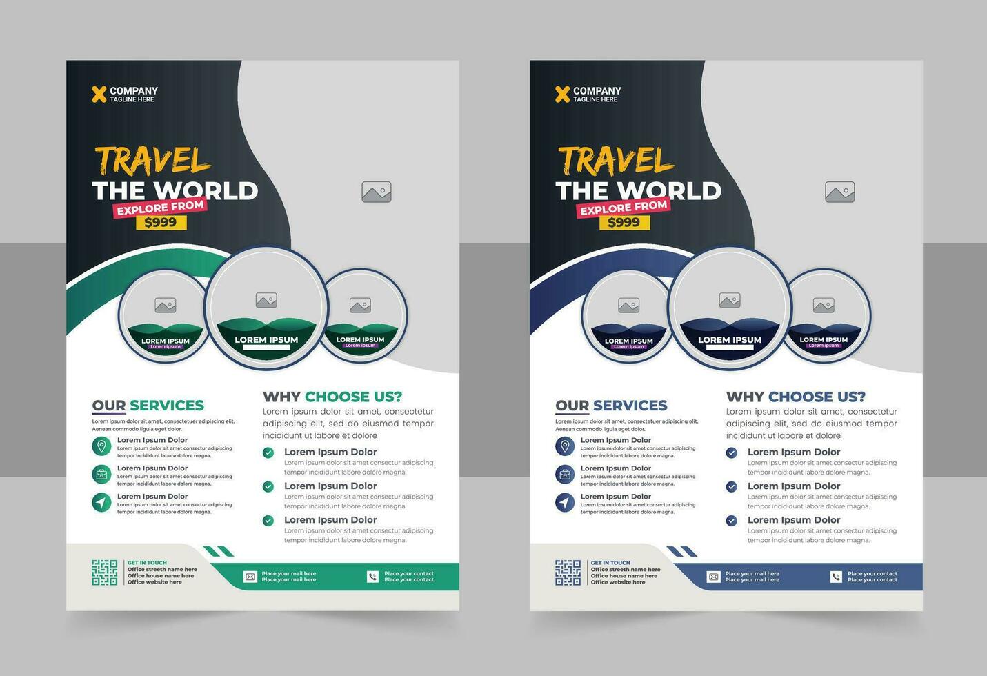 reizen folder ontwerp sjabloon, tour folder, modern reizen folder sjabloon ontwerp voor reizen agentschap vector