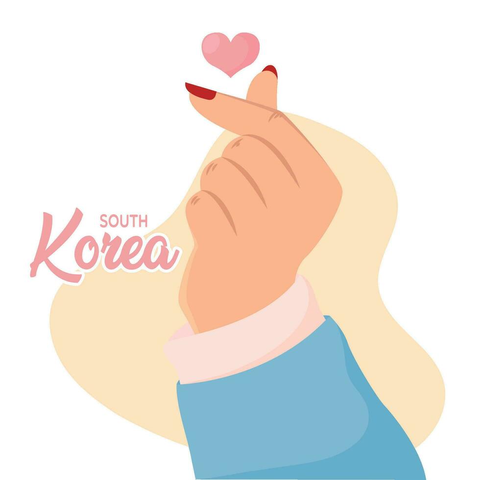 geïsoleerd Koreaans hand- gebaar hand- icoon vector