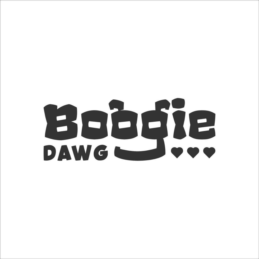 boogie daag logo woordmerk logotype hond vector ontwerp