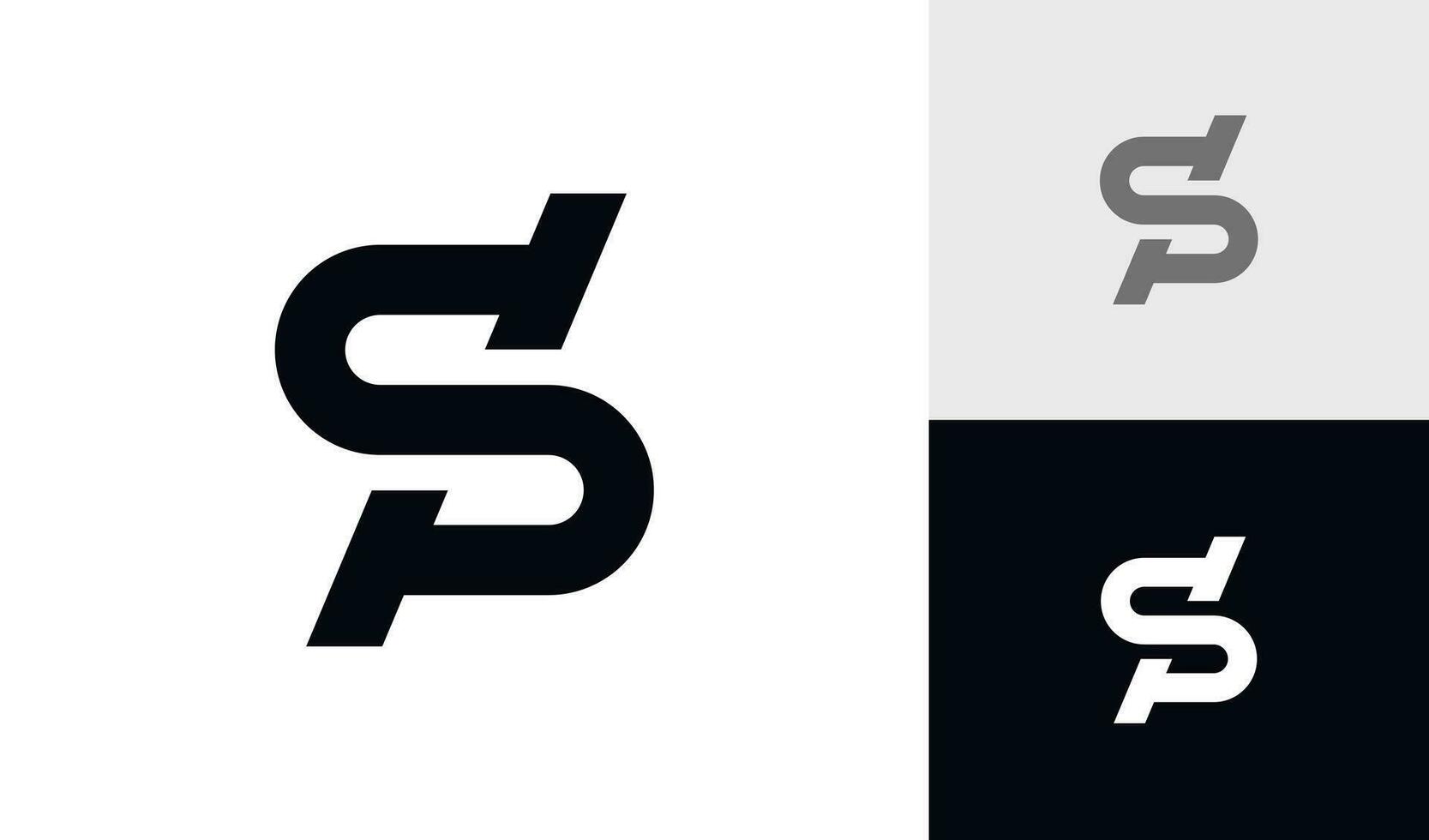 brief sp eerste monogram logo ontwerp vector