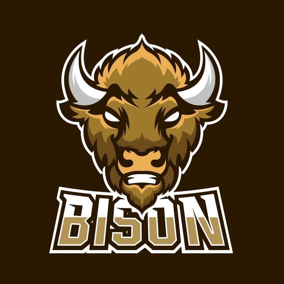 bizon esport gaming mascotte logo sjabloon vector