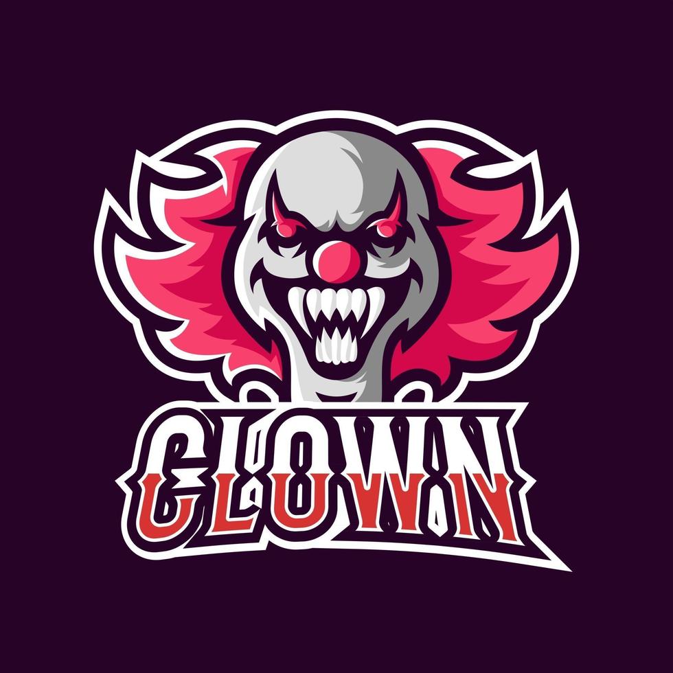 clown masker sport of esport gaming mascotte logo sjabloon vector