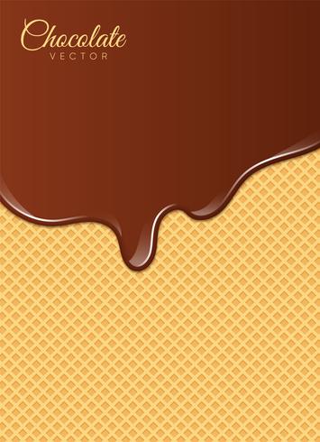 Vloeibare chocolade of bruine verf. Vector illustratie.