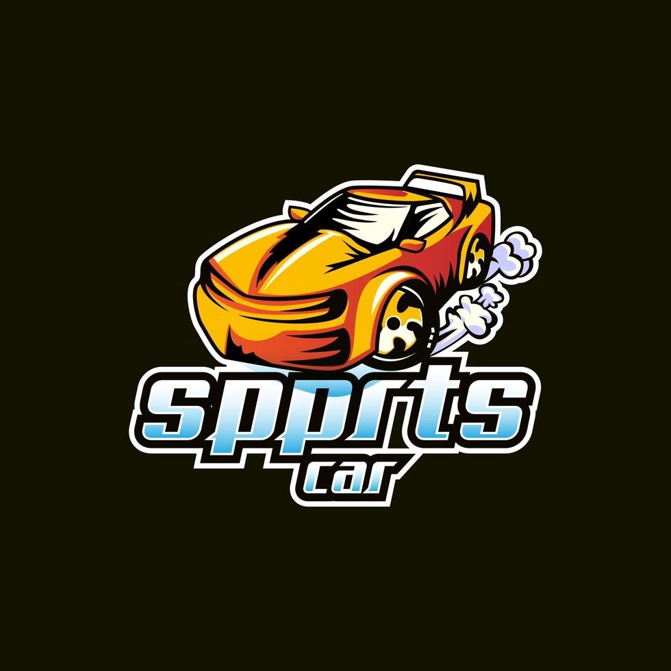 sportwagen mascotte logo vector ontwerpconcept