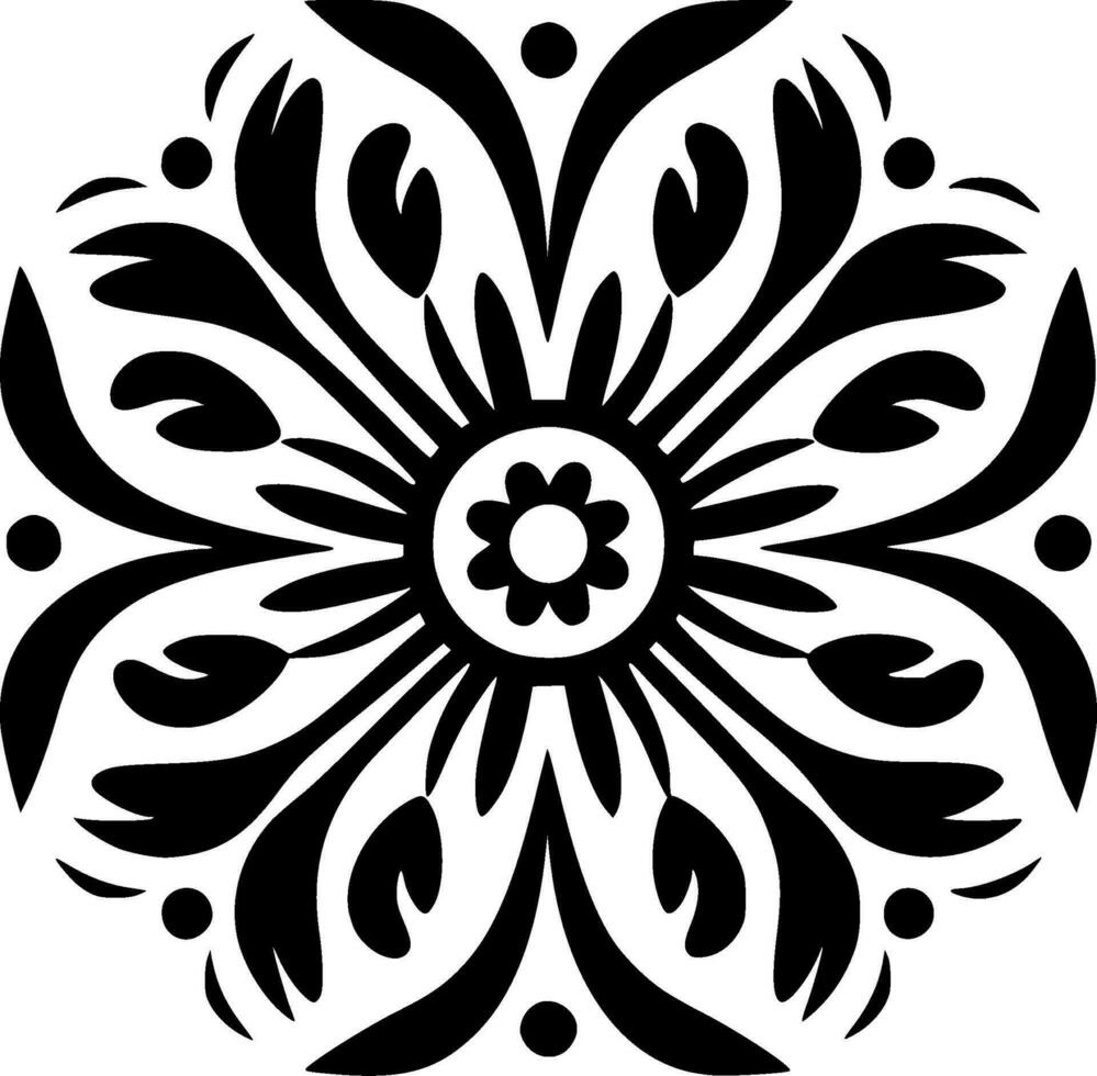 mandala, zwart en wit vector illustratie