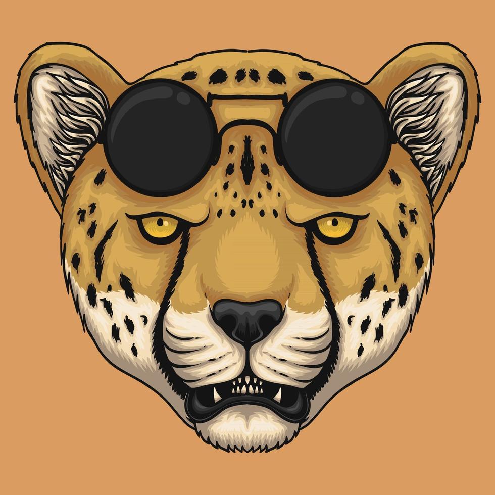 cheetah hoofd brillen vectorillustratie vector
