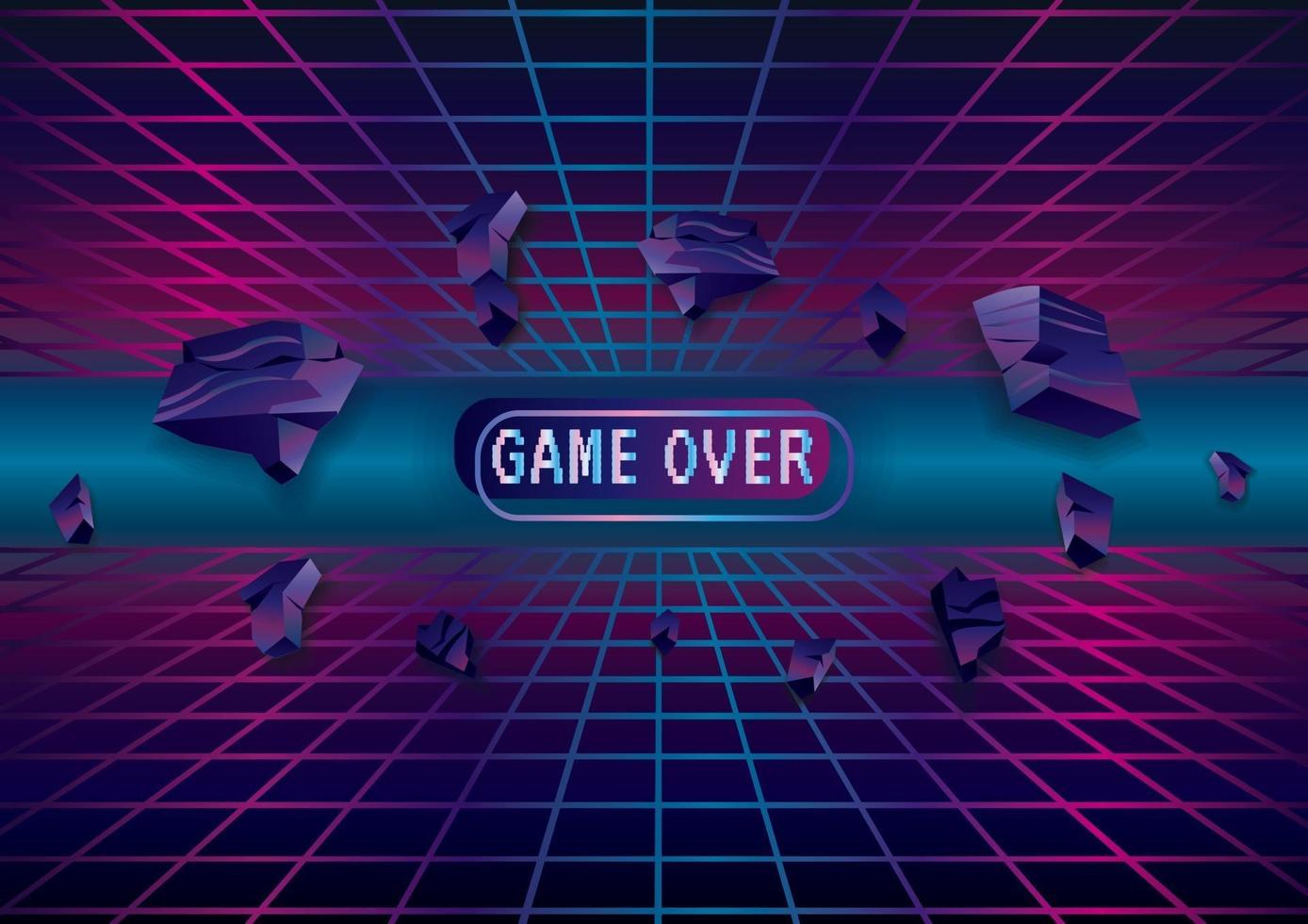 game over game nacht game zone vector