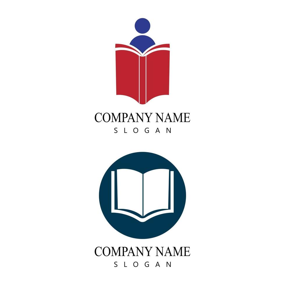 boek lezen logo en symbolen sjabloon pictogrammen app vector