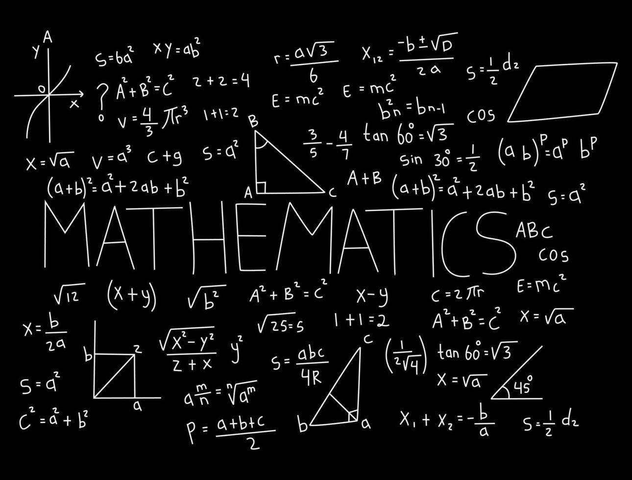 realistische wiskunde schoolbord achtergrond afbeelding vector