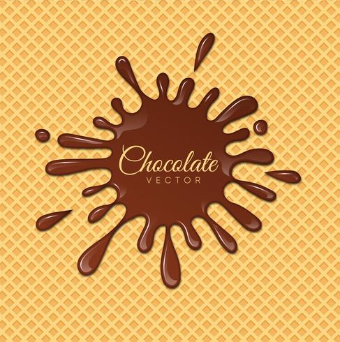 Vloeibare chocolade of bruine verf. Vector illustratie.